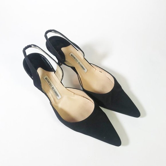 Manolo Blahnik Satin CAROLYNE Slingback, Size 40.5 - Picture 2 of 8